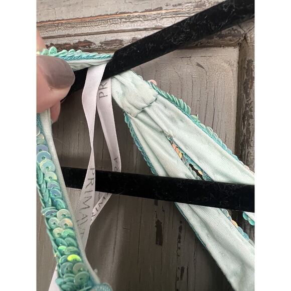 Primavera Sequin Aqua Green dress Prom Full Length size 2 maxi evening gown - Picture 8 of 11